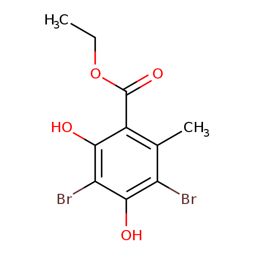 CCOC(=O)c1c(C)c(Br)c(c(c1O)Br)O