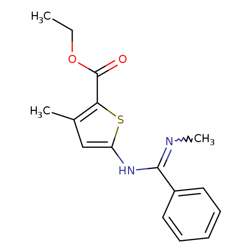 CCOC(=O)c1sc(cc1C)NC(=NC)c1ccccc1