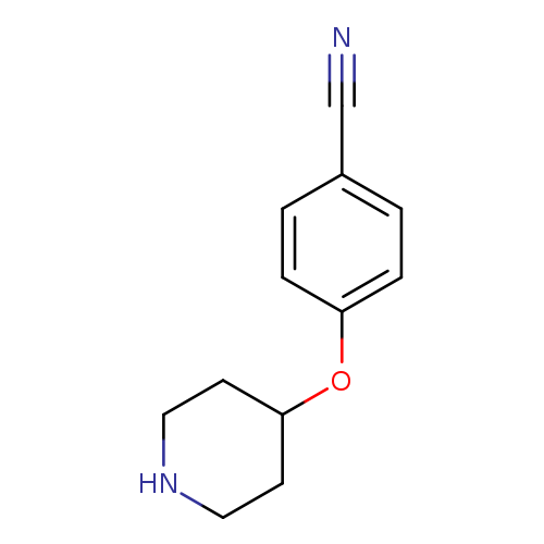 N#Cc1ccc(cc1)OC1CCNCC1