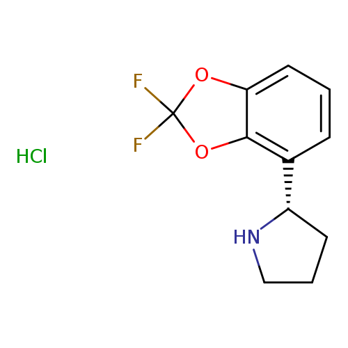 FC1(F)Oc2c(O1)c(ccc2)[C@@H]1CCCN1.Cl