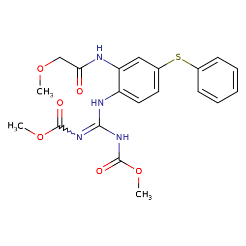 COCC(=O)Nc1cc(ccc1NC(=NC(=O)OC)NC(=O)OC)Sc1ccccc1