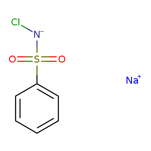 Cl[N-]S(=O)(=O)c1ccccc1.[Na+]