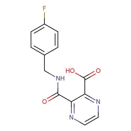 O=C(c1nccnc1C(=O)O)NCc1ccc(cc1)F