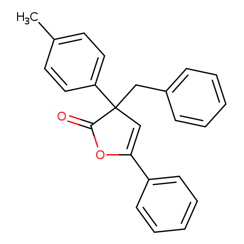 Cc1ccc(cc1)C1(Cc2ccccc2)C=C(OC1=O)c1ccccc1