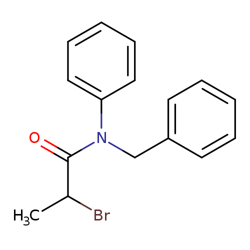 CC(C(=O)N(c1ccccc1)Cc1ccccc1)Br