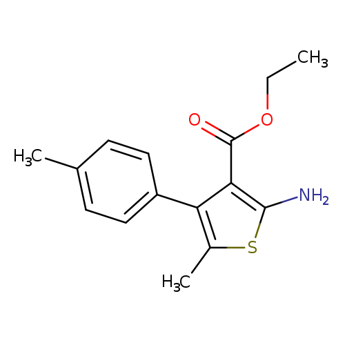 CCOC(=O)c1c(N)sc(c1c1ccc(cc1)C)C