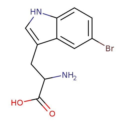 NC(C(=O)O)Cc1c[nH]c2c1cc(Br)cc2