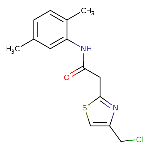 ClCc1csc(n1)CC(=O)Nc1cc(C)ccc1C
