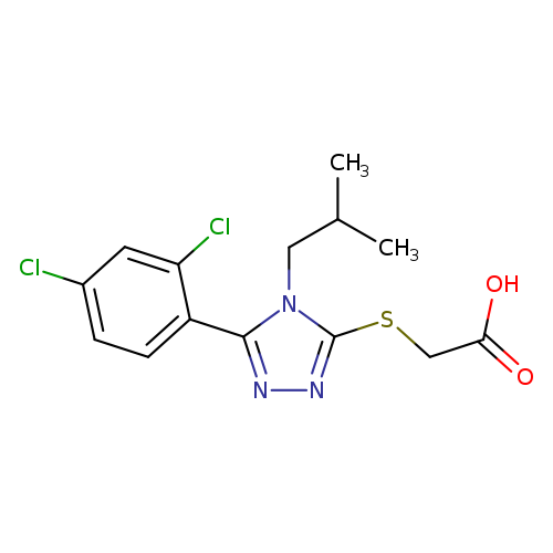 CC(Cn1c(SCC(=O)O)nnc1c1ccc(cc1Cl)Cl)C