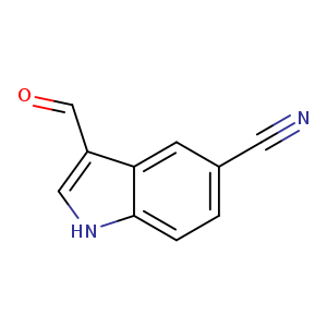 O=Cc1c[nH]c2c1cc(C#N)cc2