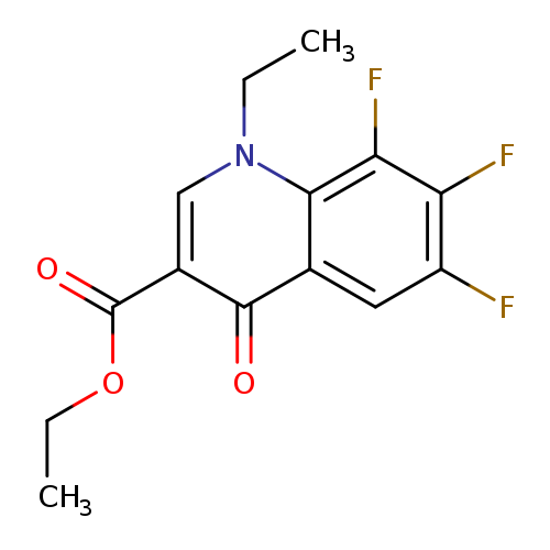 CCOC(=O)c1cn(CC)c2c(c1=O)cc(c(c2F)F)F