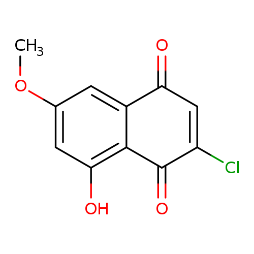 COc1cc(O)c2c(c1)C(=O)C=C(C2=O)Cl