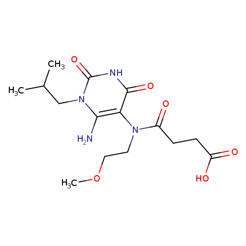COCCN(c1c(=O)[nH]c(=O)n(c1N)CC(C)C)C(=O)CCC(=O)O