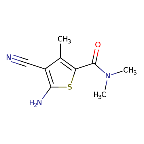 N#Cc1c(N)sc(c1C)C(=O)N(C)C