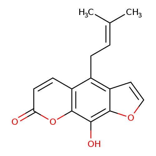 CC(=CCc1c2ccc(=O)oc2c(c2c1cco2)O)C