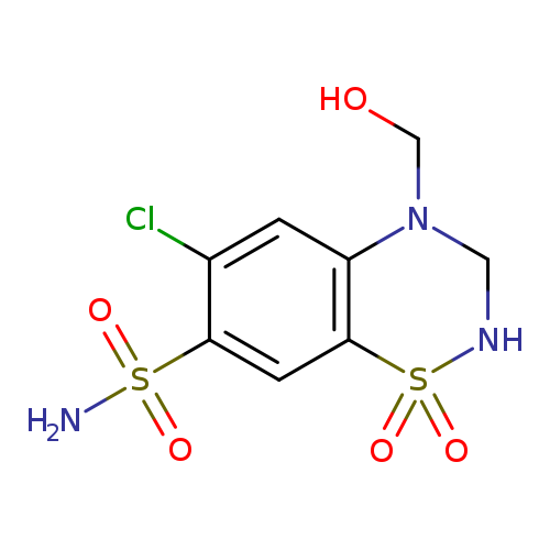 OCN1CNS(=O)(=O)c2c1cc(Cl)c(c2)S(=O)(=O)N