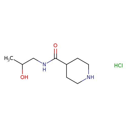 CC(CNC(=O)C1CCNCC1)O.Cl