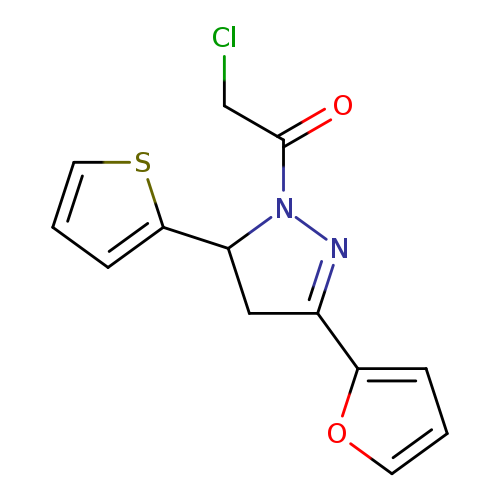 ClCC(=O)N1N=C(CC1c1cccs1)c1ccco1