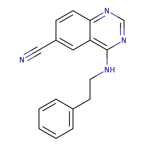 N#Cc1ccc2c(c1)c(NCCc1ccccc1)ncn2