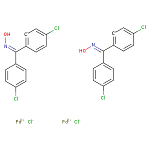 O/N=C(/c1ccc(cc1)Cl)\c1[c-]cc(cc1)Cl.O/N=C(\c1ccc(cc1)Cl)/c1[c-]cc(cc1)Cl.[Cl-].[Cl-].[Pd+2].[Pd+2]