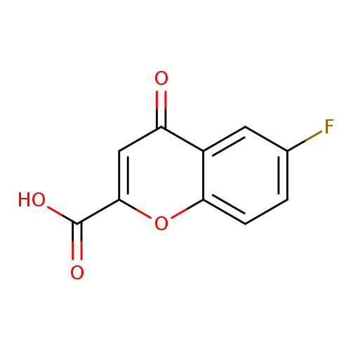 Fc1ccc2c(c1)c(=O)cc(o2)C(=O)O