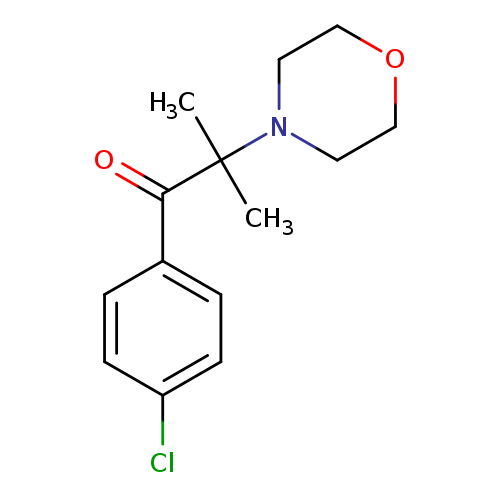 O=C(C(N1CCOCC1)(C)C)c1ccc(cc1)Cl