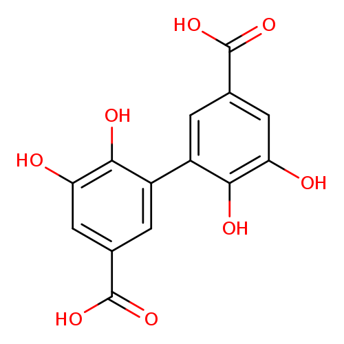 Oc1cc(cc(c1O)c1cc(cc(c1O)O)C(=O)O)C(=O)O