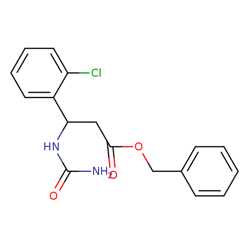 NC(=O)NC(c1ccccc1Cl)CC(=O)OCc1ccccc1