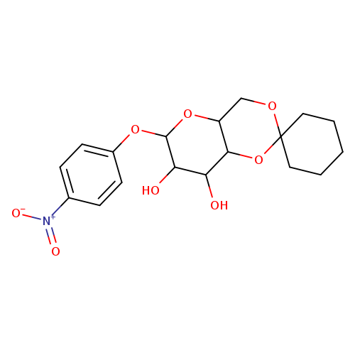 OC1C(OC2C(C1O)OC1(OC2)CCCCC1)Oc1ccc(cc1)[N+](=O)[O-]