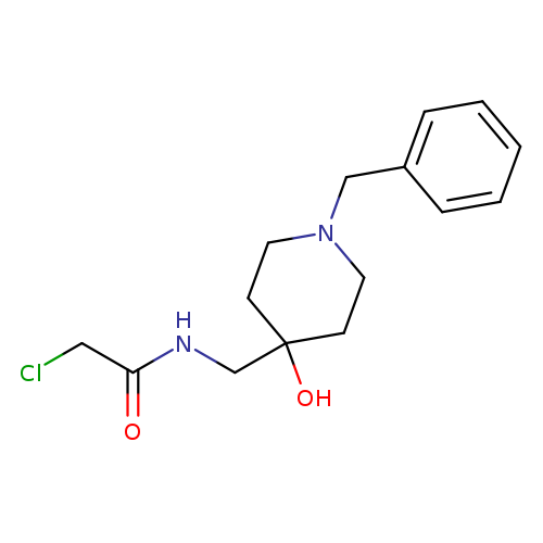 ClCC(=O)NCC1(O)CCN(CC1)Cc1ccccc1