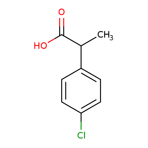 CC(c1ccc(cc1)Cl)C(=O)O