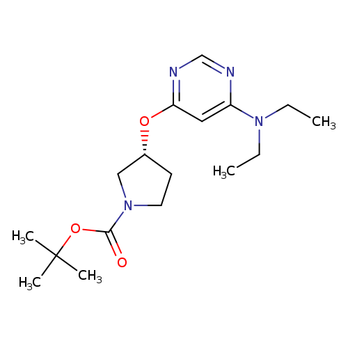 CCN(c1ncnc(c1)O[C@@H]1CCN(C1)C(=O)OC(C)(C)C)CC