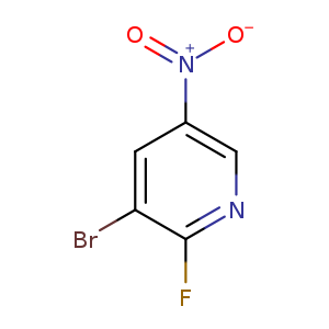 [O-][N+](=O)c1cnc(c(c1)Br)F