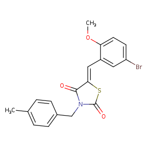 COc1ccc(cc1/C=C/1SC(=O)N(C1=O)Cc1ccc(cc1)C)Br