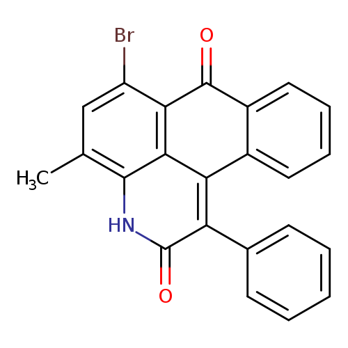Cc1cc(Br)c2c3c1[nH]c(=O)c(c3c1c(c2=O)cccc1)c1ccccc1