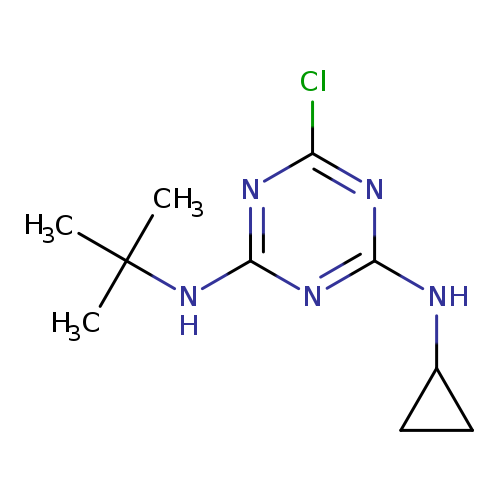 Clc1nc(NC2CC2)nc(n1)NC(C)(C)C