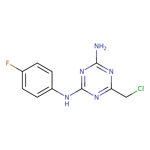ClCc1nc(Nc2ccc(cc2)F)nc(n1)N