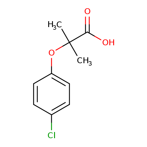 OC(=O)C(Oc1ccc(cc1)Cl)(C)C