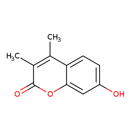 Oc1ccc2c(c1)oc(=O)c(c2C)C