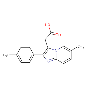 OC(=O)Cc1c(nc2n1cc(C)cc2)c1ccc(cc1)C