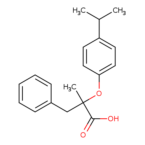 CC(c1ccc(cc1)OC(C(=O)O)(Cc1ccccc1)C)C