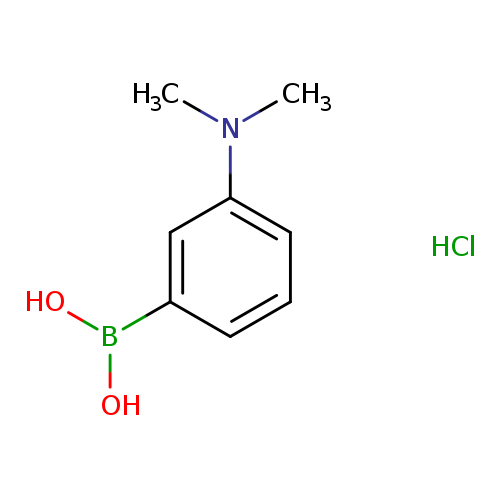 OB(c1cccc(c1)N(C)C)O.Cl