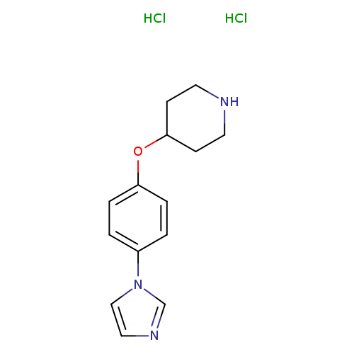 N1CCC(CC1)Oc1ccc(cc1)n1cncc1.Cl.Cl