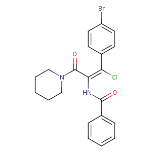 Brc1ccc(cc1)/C(=C(\C(=O)N1CCCCC1)/NC(=O)c1ccccc1)/Cl