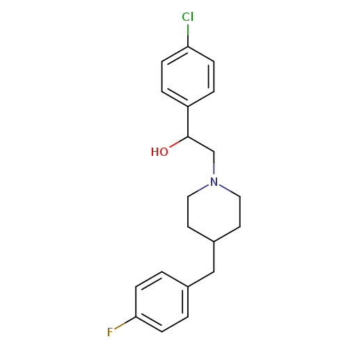 Fc1ccc(cc1)CC1CCN(CC1)CC(c1ccc(cc1)Cl)O