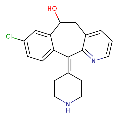 Clc1ccc2c(c1)C(O)Cc1c(C2=C2CCNCC2)nccc1