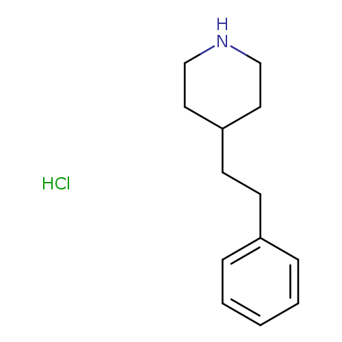 N1CCC(CC1)CCc1ccccc1.Cl