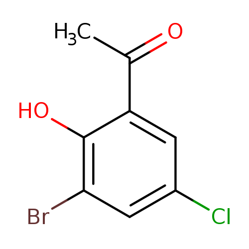 Clc1cc(Br)c(c(c1)C(=O)C)O