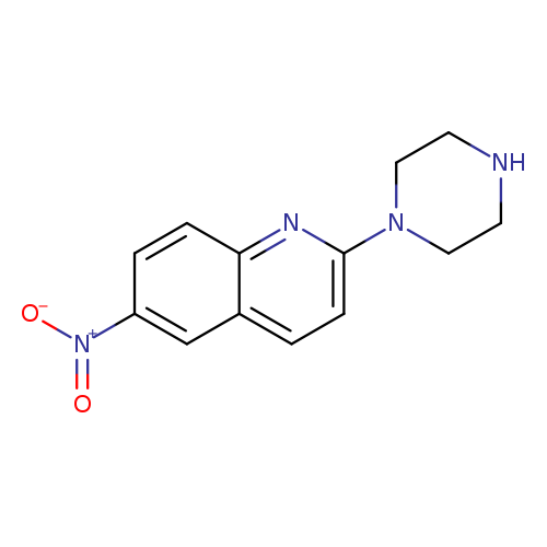 [O-][N+](=O)c1ccc2c(c1)ccc(n2)N1CCNCC1