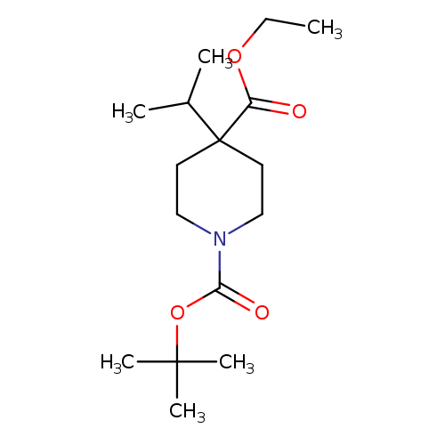 CCOC(=O)C1(CCN(CC1)C(=O)OC(C)(C)C)C(C)C